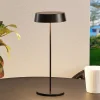 Lucande LED oplaadbare tafellamp Tibia, zwart, aluminium, USB, IP54