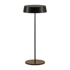 Lucande LED oplaadbare tafellamp Tibia, zwart, aluminium, USB, IP54