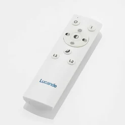 Lucande LED plafondlamp Chariska, 95cm, zwart, hout, CCT