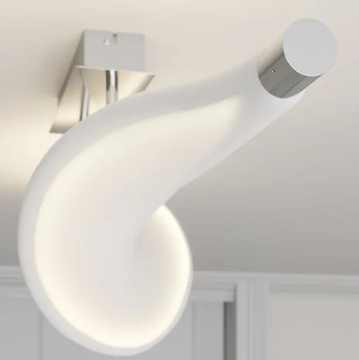 Lucande LED plafondlamp Edano, 122 cm, wit, textiel, dimbaar