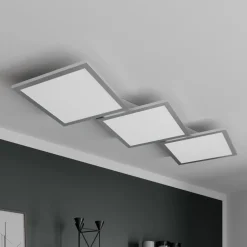 Lucande LED plafondlamp Ilira, 3-lamps, zilver, CCT, dimbaar