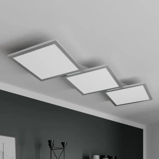 Lucande LED plafondlamp Ilira, 3-lamps, zilver, CCT, dimbaar