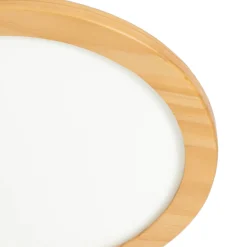 Lucande LED plafondlamp Joren, Ø 38 cm, hout, CCT, afstandsbediening