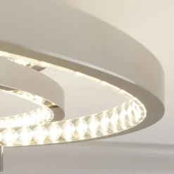 Lucande LED plafondlamp Keely, chroomkleurig, kristal, 45 cm