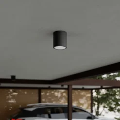Lucande LED plafondlamp Meret, rond, antraciet, metaal