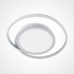 Lucande LED plafondlamp Noud, 49 cm, zilver, aluminium, dimbaar