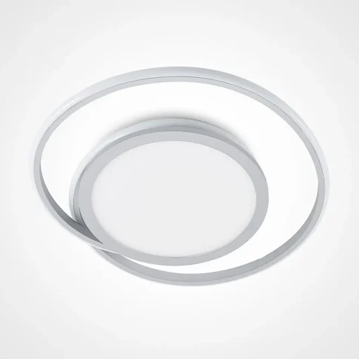 Lucande LED plafondlamp Noud, 49 cm, zilver, aluminium, dimbaar