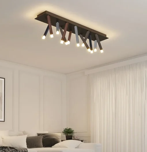 Lucande LED plafondlamp Stoika, 100cm, hoekig, metaal