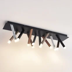 Lucande LED plafondlamp Stoika, 100cm, hoekig, metaal