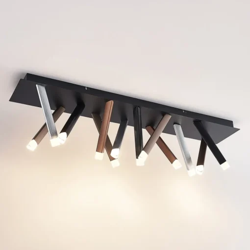 Lucande LED plafondlamp Stoika, 100cm, hoekig, metaal