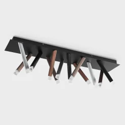Lucande LED plafondlamp Stoika, 100cm, hoekig, metaal
