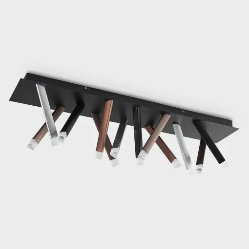 Lucande LED plafondlamp Stoika, 100cm, hoekig, metaal