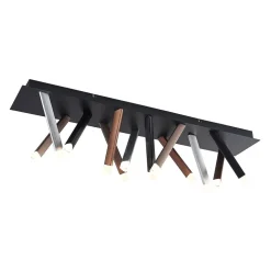Lucande LED plafondlamp Stoika, 100cm, hoekig, metaal