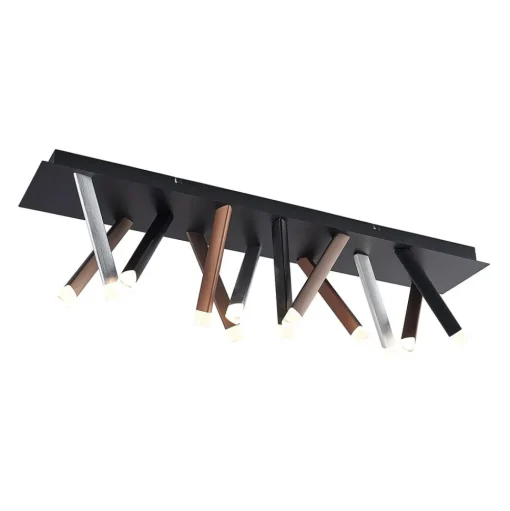 Lucande LED plafondlamp Stoika, 100cm, hoekig, metaal