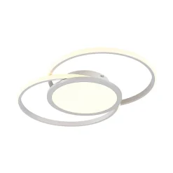 Lucande LED plafondlamp Senne, 63 cm, zilver, aluminium