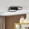 Lucande LED plafondlamp Tjado, 62 cm lang, zwart, metaal