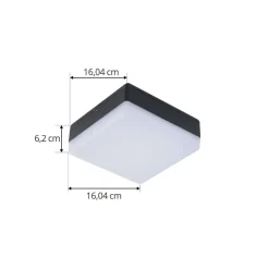 Lucande LED plafondlamp Thilo, 16cm, antraciet, sensor, IP54