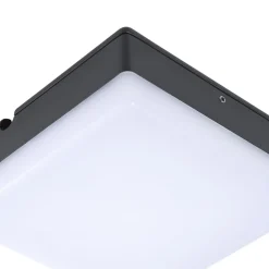 Lucande LED plafondlamp Thilo, 16cm, antraciet, sensor, IP54