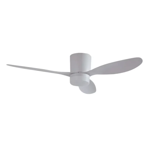 Lucande LED plafondventilator Kayu, wit, DC, stil, Ø 132 cm