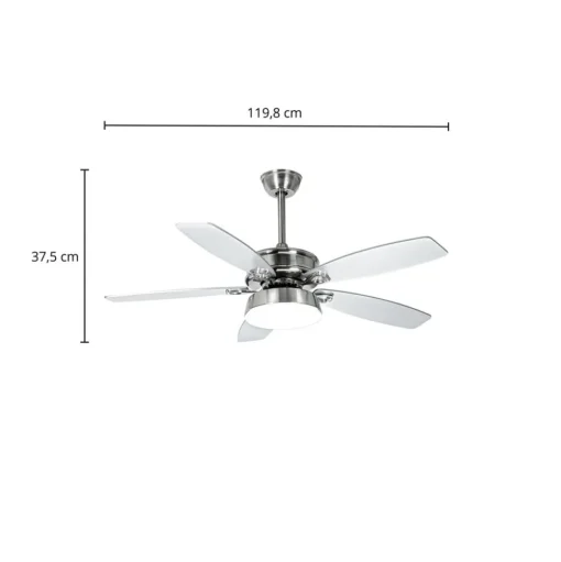 Lucande LED plafondventilator Kuvio, DC, stil, Ø 120 cm, CCT
