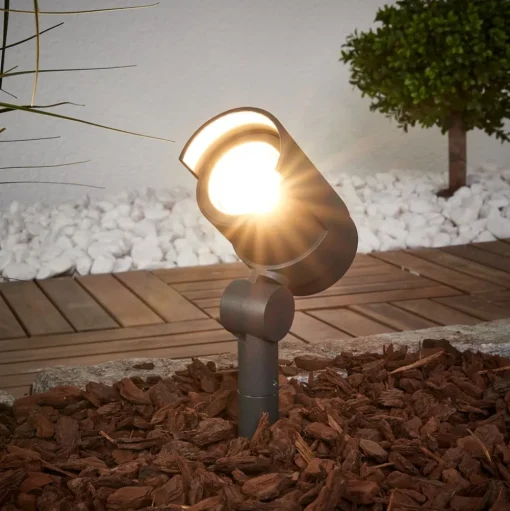 Lucande LED prikspot Beatrix, antraciet, aluminium, 45,7cm