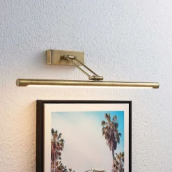 Lucande LED schilderij verlichting Dimitrij, messing, metaal, 54cm