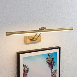 Lucande LED schilderij verlichting Dimitrij, messing, metaal, 54cm