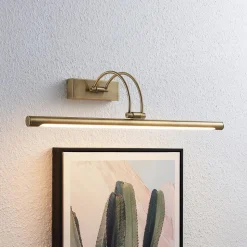 Lucande LED schilderij verlichting Dimitrij, gebogen, messing, metaal