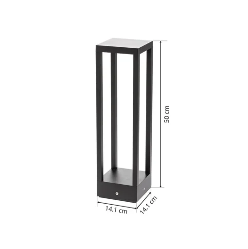 Lucande LED sokkellamp Carlota, 50 cm, antraciet, aluminium