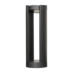 Lucande LED sokkellamp Dylen, grijs, metaal, 50cm, IP65