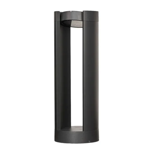 Lucande LED sokkellamp Dylen, grijs, metaal, 50cm, IP65