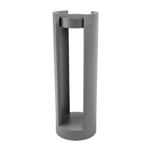 Lucande LED sokkellamp Dylen, grijs, metaal, 50cm, IP65