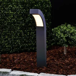 Lucande LED sokkellamp Lennik, 60 cm, antraciet, metaal
