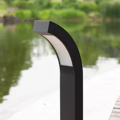 Lucande LED sokkellamp Lennik, 60 cm, antraciet, metaal