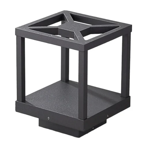 Lucande LED sokkellamp Lealan, zwart, metaal, 23 cm, IP54