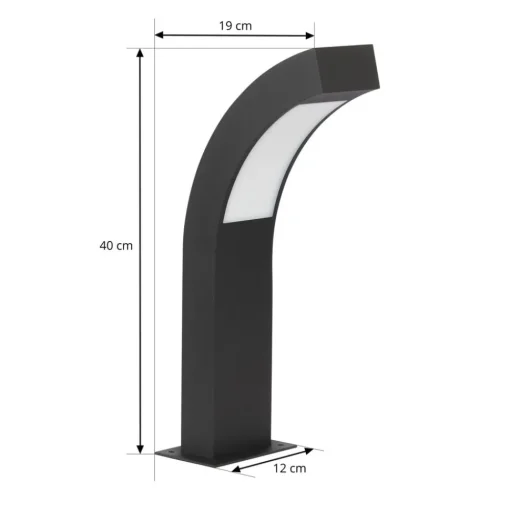 Lucande LED sokkellamp Lennik, 40 cm, antraciet, metaal