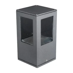 Lucande LED sokkellamp Nicola, 20 cm, antraciet, IP54