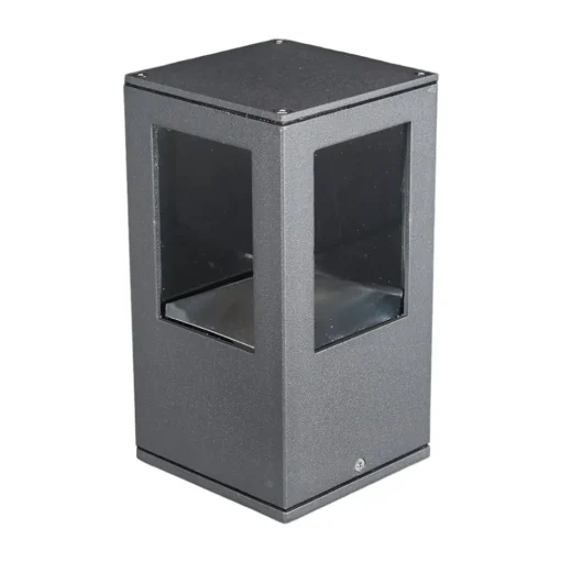 Lucande LED sokkellamp Nicola, 20 cm, antraciet, IP54