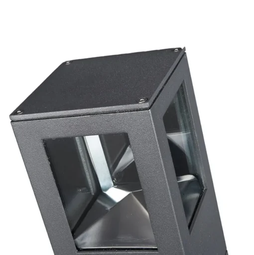 Lucande LED sokkellamp Nicola, 20 cm, antraciet, IP54
