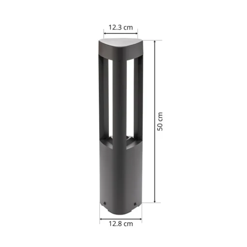 Lucande LED sokkellamp Pirron, 50 cm, driehoekig, IP54