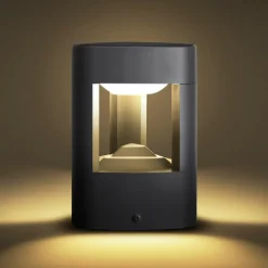 Lucande LED sokkellamp Pirron, 20 cm, driehoekig, IP54