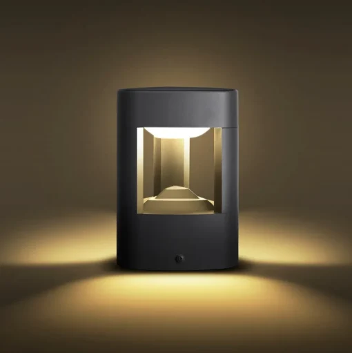 Lucande LED sokkellamp Pirron, 20 cm, driehoekig, IP54