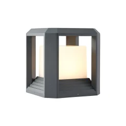 Lucande LED sokkellamp Serenella, antraciet, metaal, 27cm