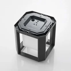 Lucande LED sokkellamp Serenella, antraciet, metaal, 27cm