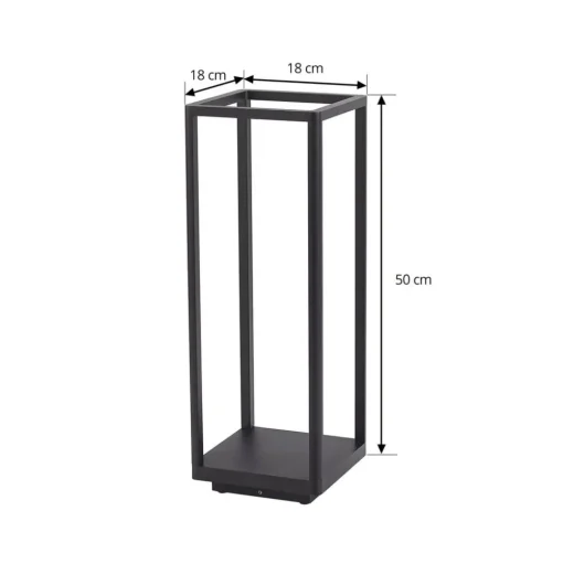 Lucande LED sokkellamp Thorvid, hoogte 50 cm, zwart