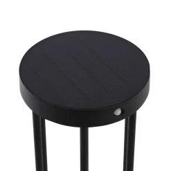 Lucande LED solar padlamp Nilea, Ø 16 cm, zwart, sensor