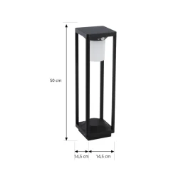 Lucande LED solar padverlichting Nilea, 50 cm, zwart, sensor
