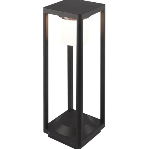 Lucande LED solar padverlichting Nilea, 50 cm, zwart, sensor