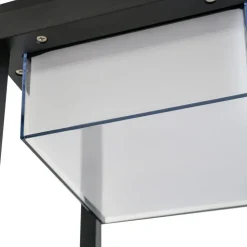 Lucande LED solar tafellamp Tilena, hoekig, zwart, dimbaar