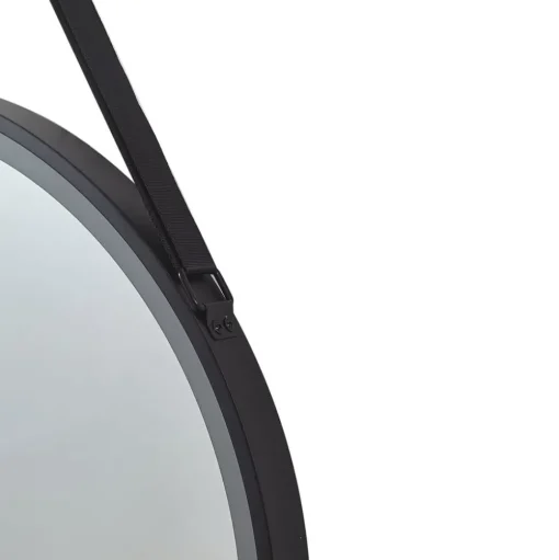 Lucande LED spiegel Lelin, Ø 60 cm, zwart, aluminium, CCT